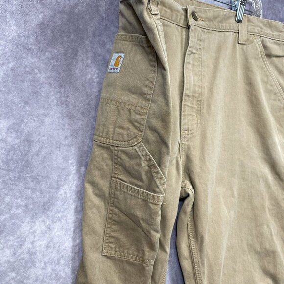 Carhartt B324DKH Pants Mens Fits (42x29) Dark Khaki Carpenter Relaxed Fit Canvas - Picture 4 of 15